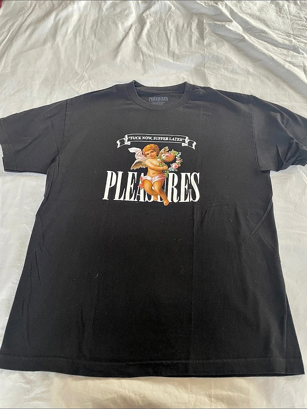 PLEASURES F$&@Now Suffer Later T-Shirt Graphic Tee Black Large